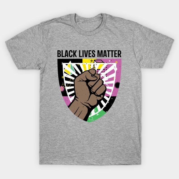 Black Lives Matter 90s Hip Hop Music Black Pride Fist Melanin 90s Throwback T-Shirt by teemaniac